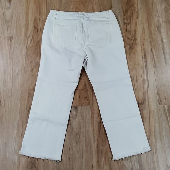 🔹️Michael Kors White Cropped Ankle Raw Hem Jeans Size 4/27 - Picture 3 of 15